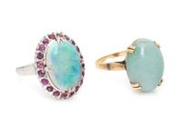 COLLECTION OF GEMSTONE RINGS