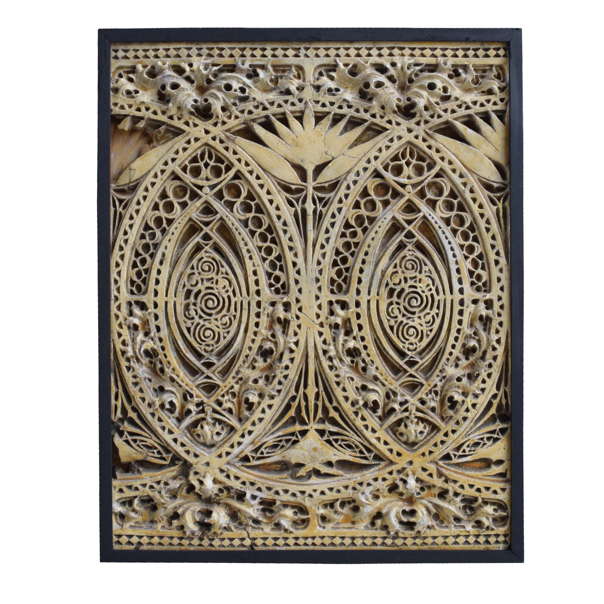 A Louis Sullivan Designed Plaster Fragment from the Garrick Theater 32" W x 2" D x 40" H — United States, Circa 1891