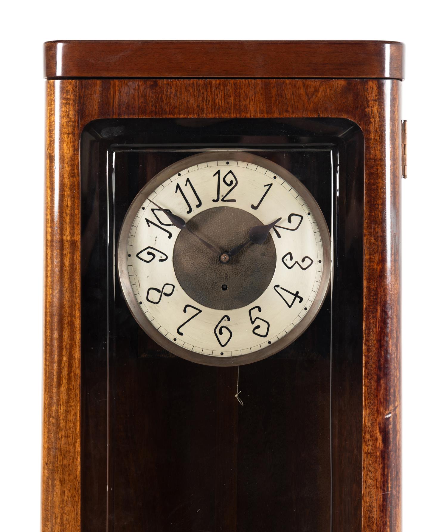 An Austrian Secessionist Mahogany Long Case Clock