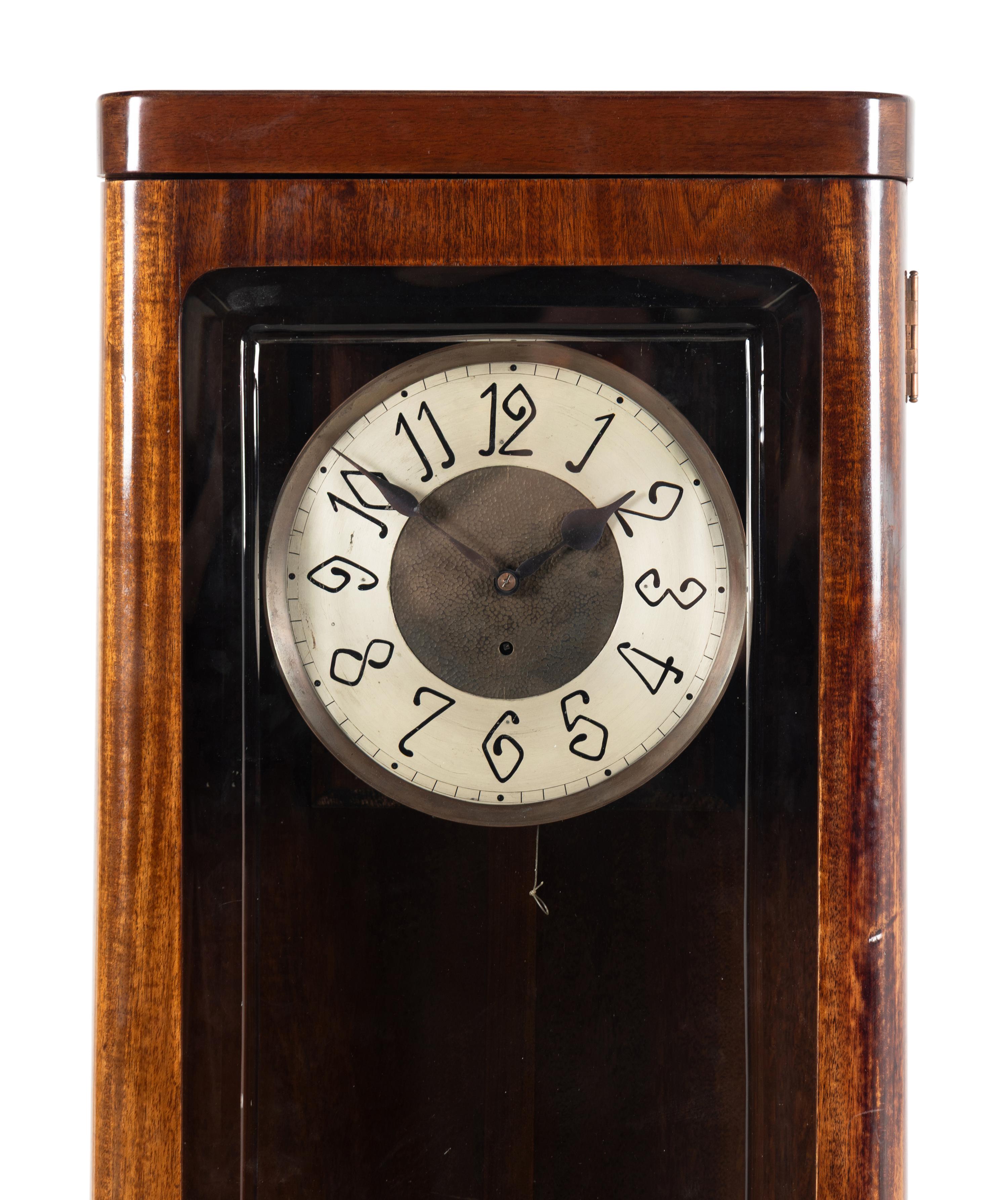 An Austrian Secessionist Mahogany Long Case Clock