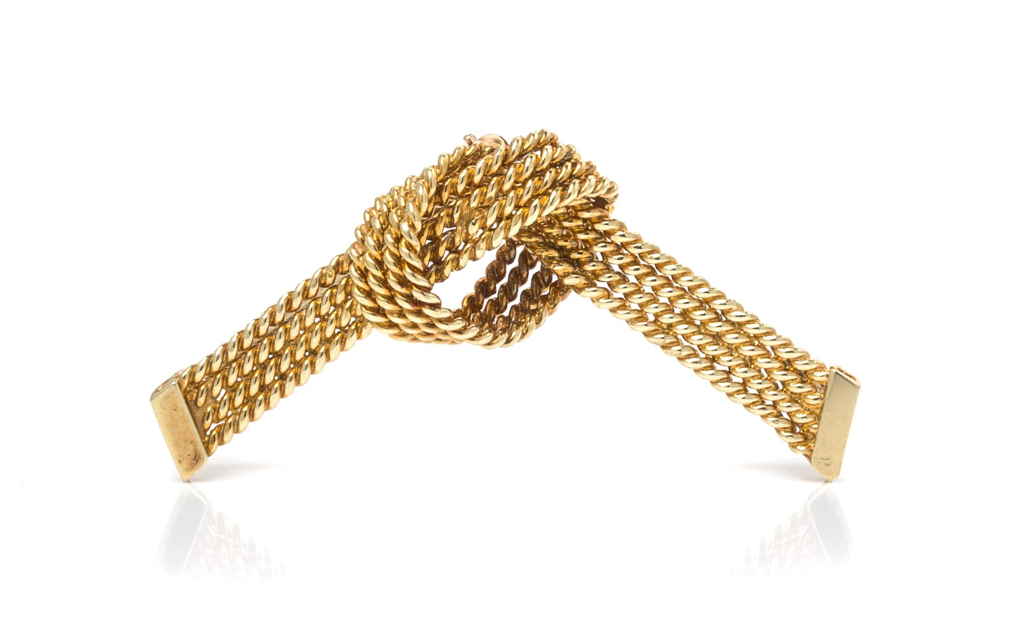 A 14 Karat Yellow Gold Knot Motif Brooch, Tiffany & Co., 4.40 dwts.