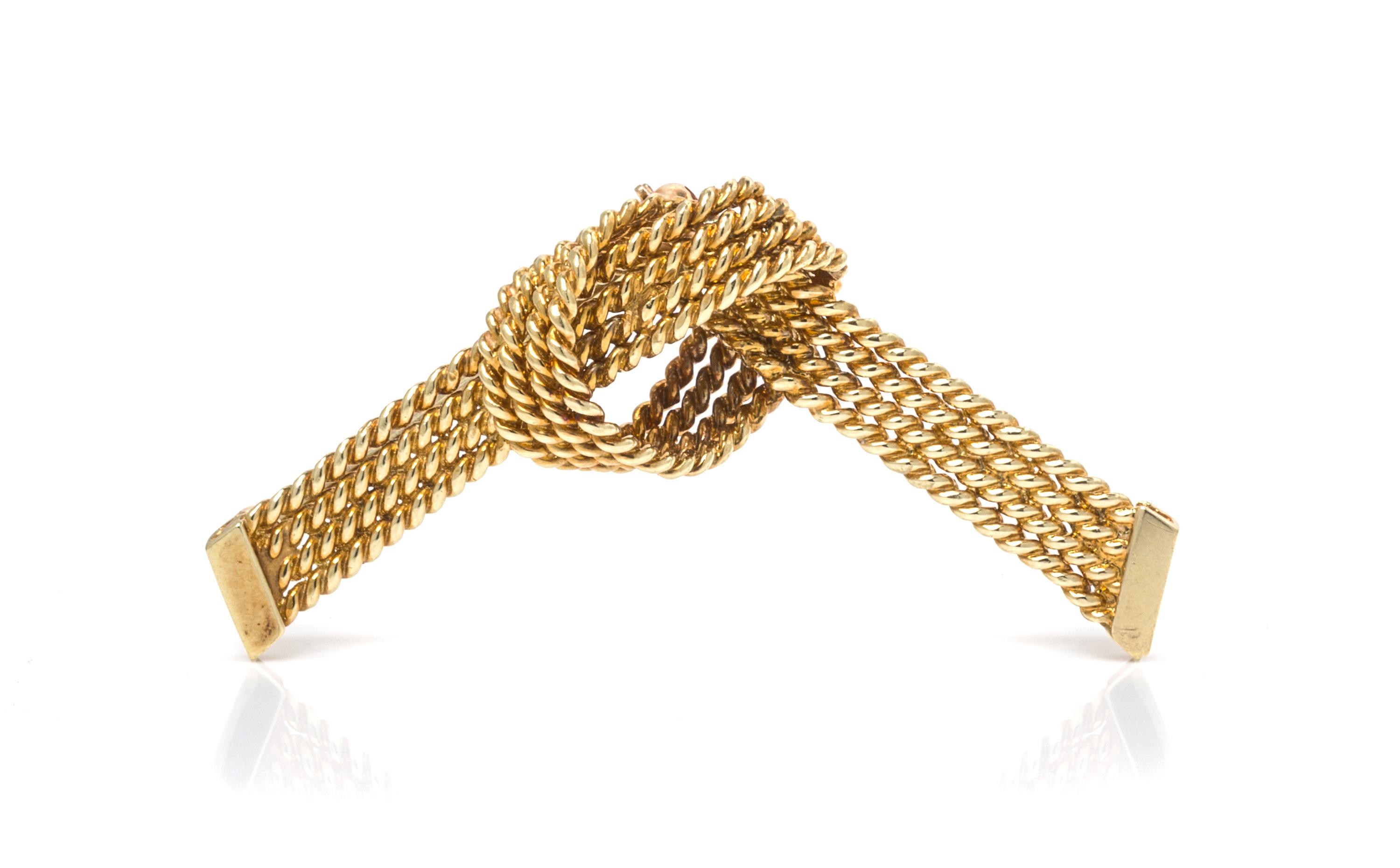 A 14 Karat Yellow Gold Knot Motif Brooch, Tiffany & Co., 4.40 dwts.