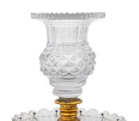 Two Cut Glass and Gilt Metal Candlesticks