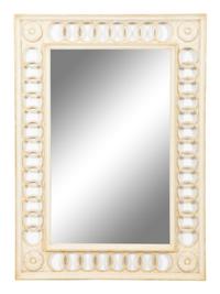 A Neoclassical Style Painted and Parcel Gilt Mirror
