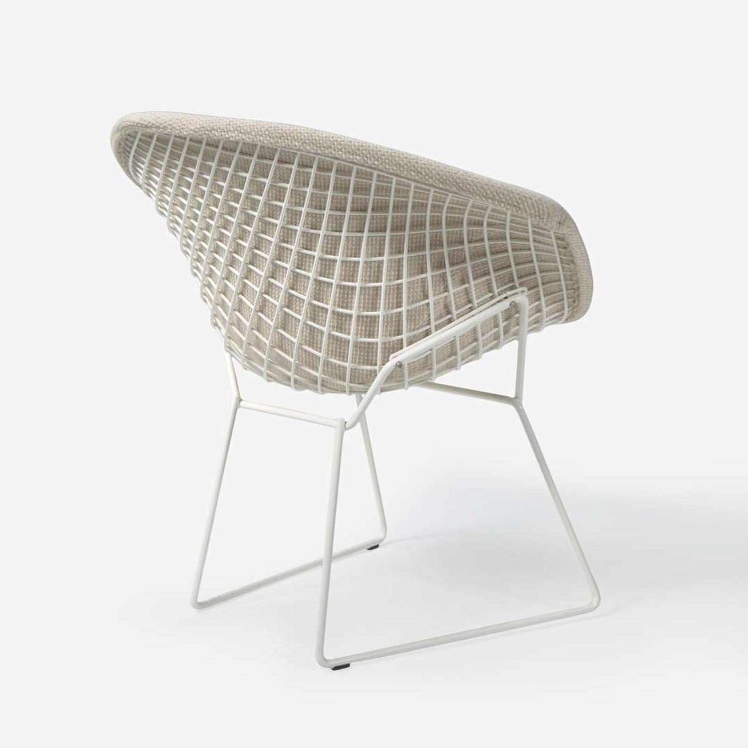 Harry Bertoia (American, 1915-1978) Group of Three "Diamond" Armchairs and Ottoman, Knoll Associates, circa 1953