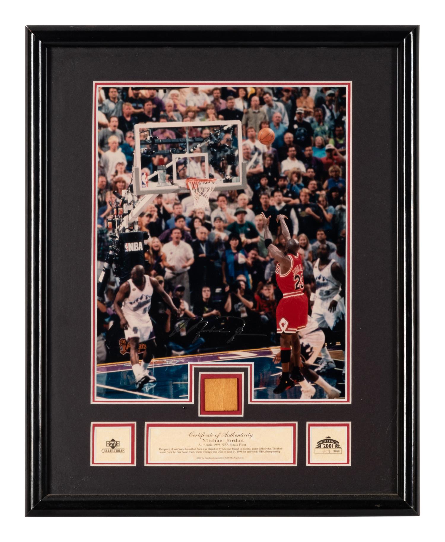 A Group of Michael Jordan Game Used Basketball Court Floor Displays,