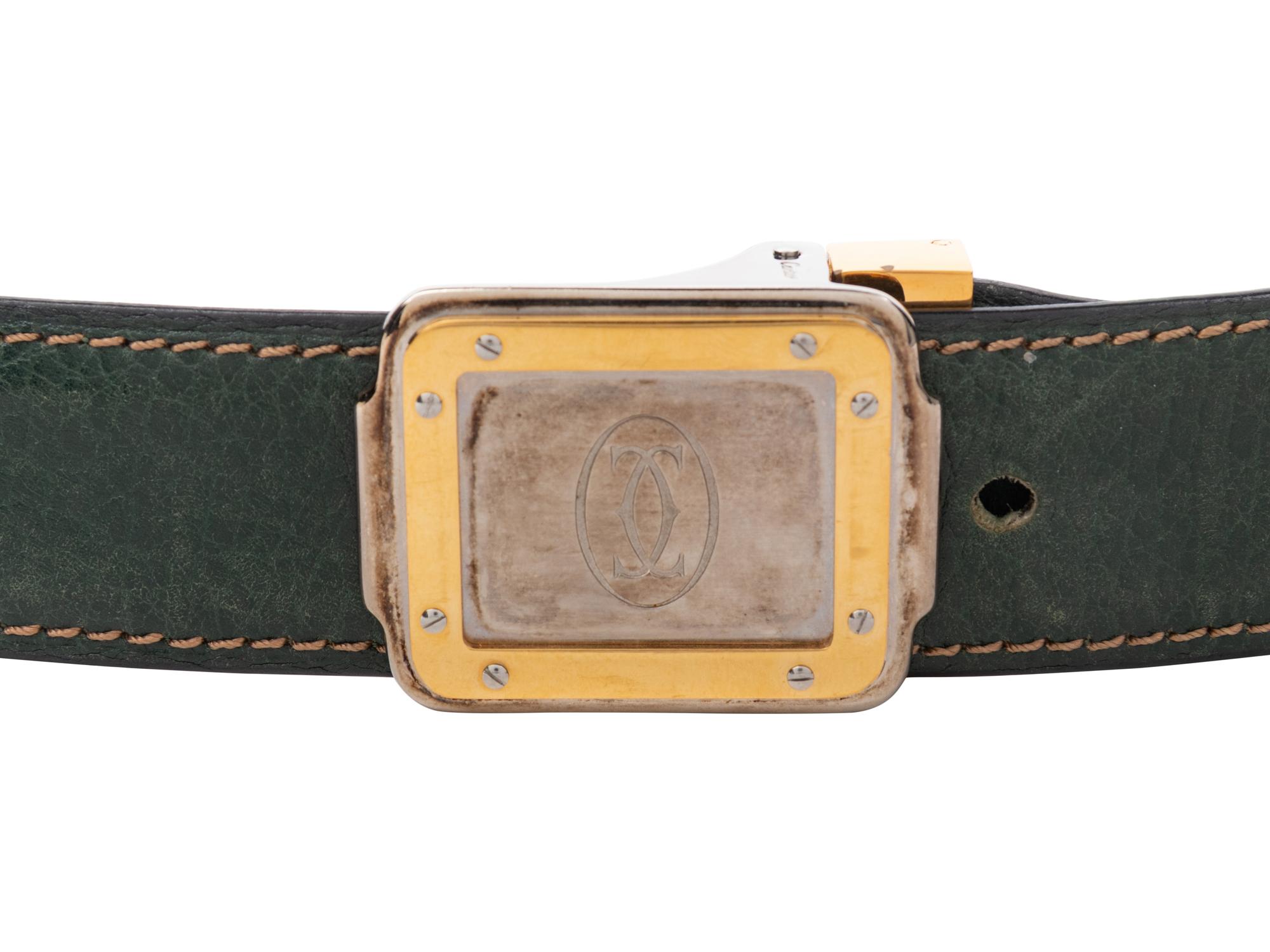 Cartier, Must de Cartier Green Leather Belt