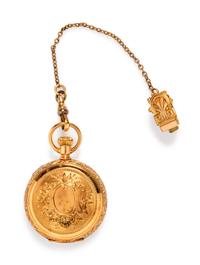 A 14 Karat Yellow Gold Hunter Case Pocket Watch,