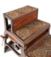 A Regency Mahogany Metamorphic Library Chair and Steps