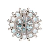 BLUE TOPAZ AND DIAMOND BROOCH