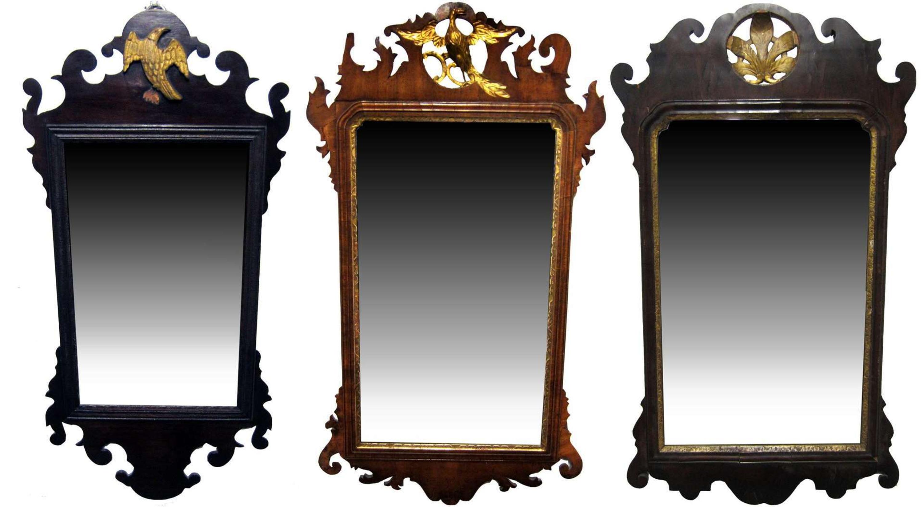 Three Chippendale parcel gilt mahogany looking glasses england, late 18th century