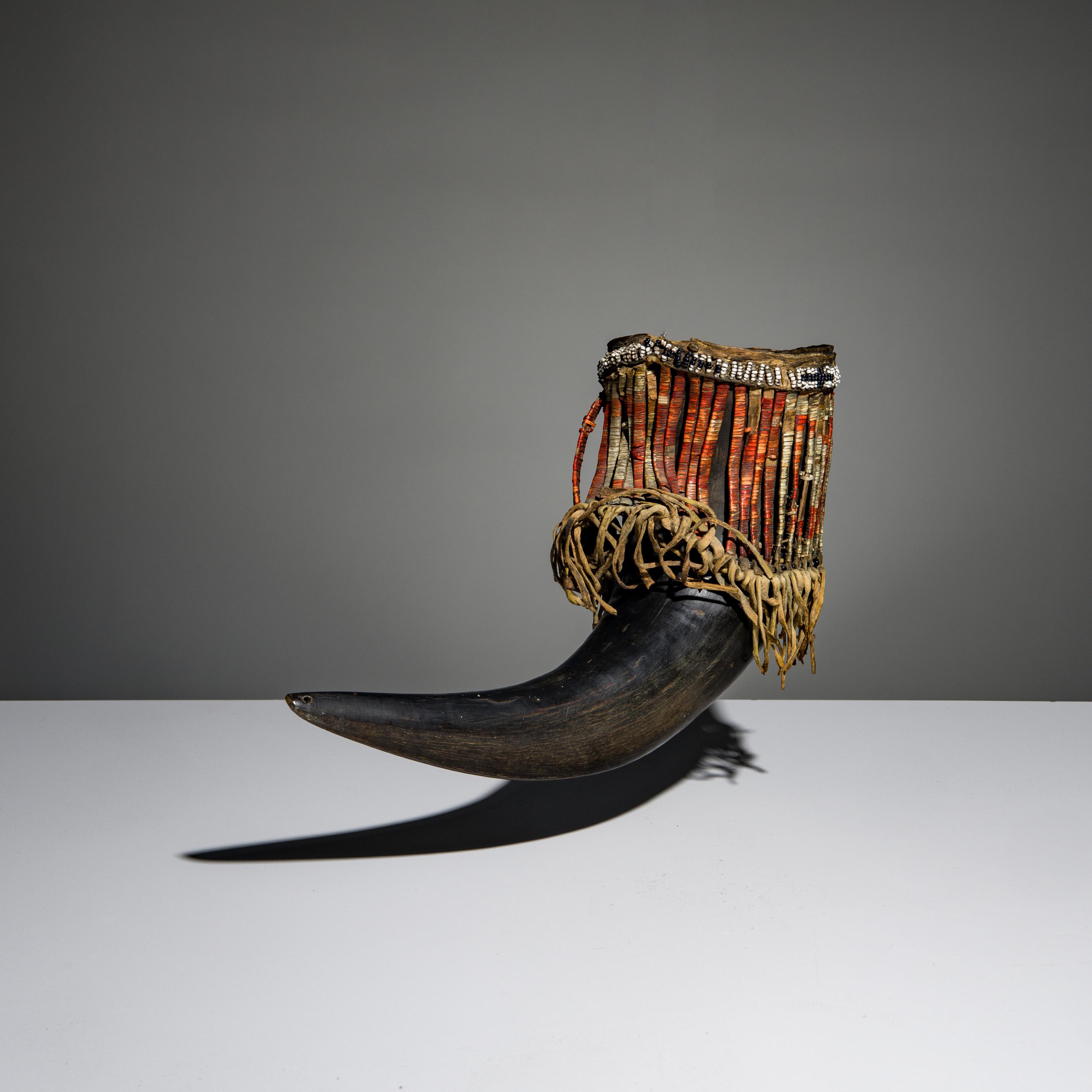 Sioux Quilled and Beaded Buffalo Horn Cup