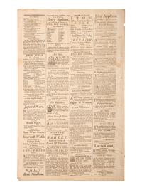 [WOMEN'S RIGHTS] -- [WOLLSTONECRAFT, Mary (1759-1797)]. The Salem Gazette. Vol. VI, No. 315. Salem, MA: Thomas C. Cushing, 23 October 1792.