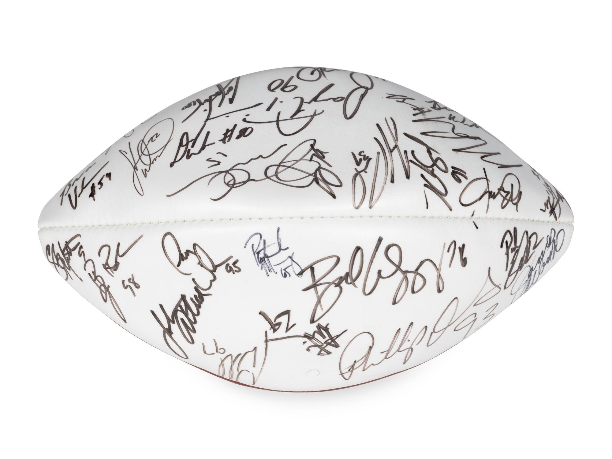 A 2000 Chicago Bears Team Signed Autograph Football - Brian Urlacher Rookie Season (Beckett Authentication Services Letter),