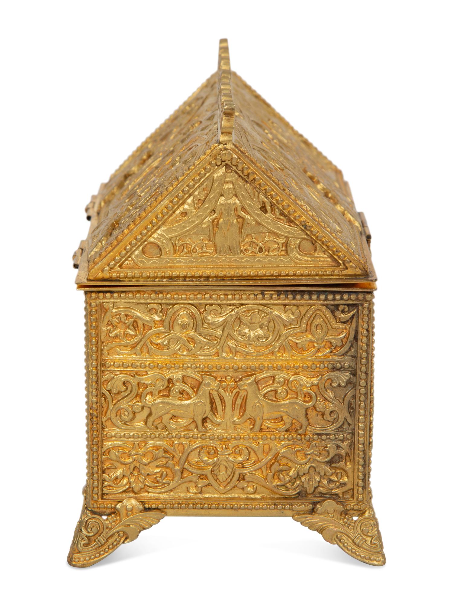 A Continental Bronze Table Casket