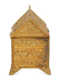 A Continental Bronze Table Casket