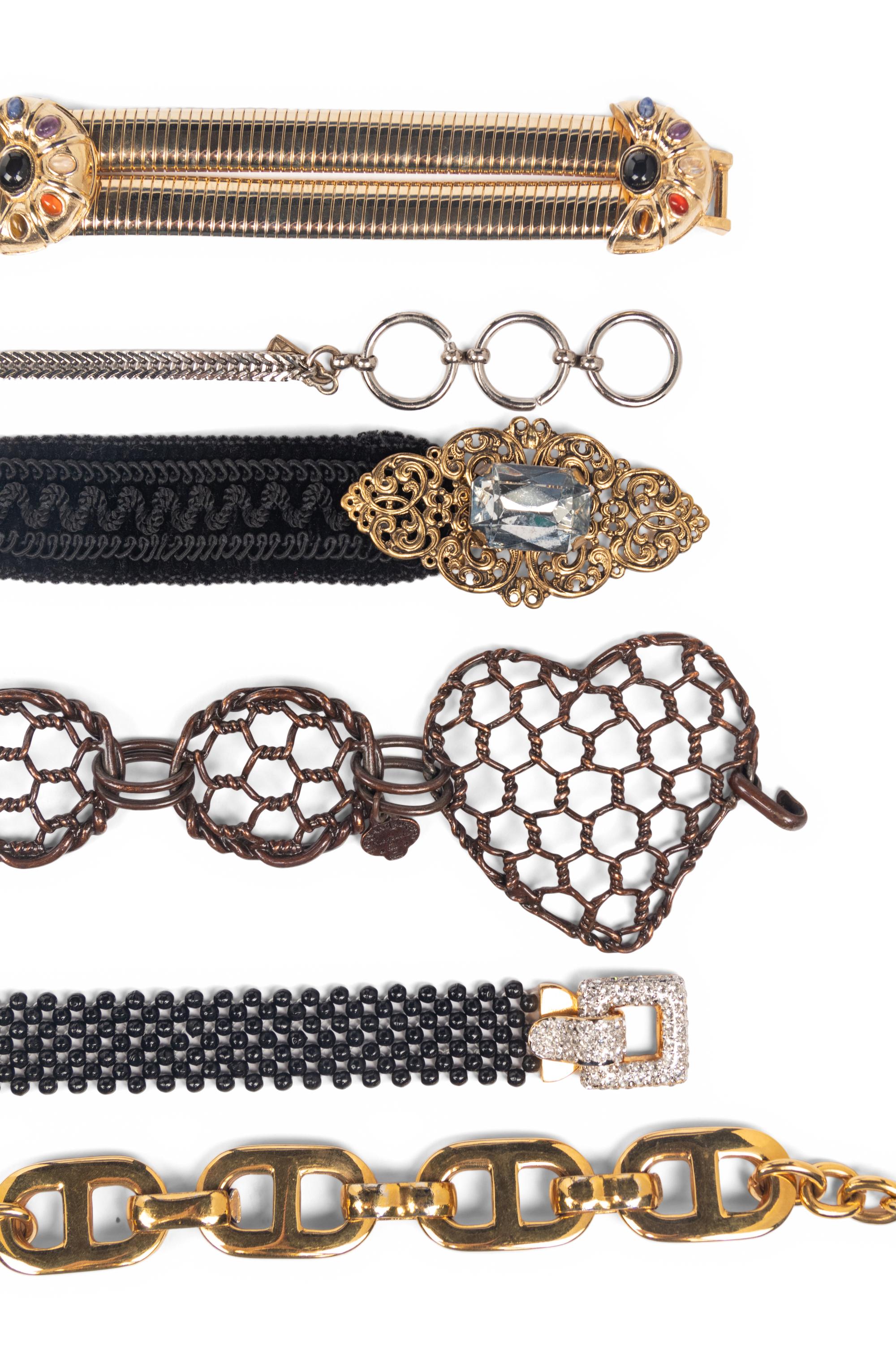 Six Designer Belts Including YSL, Valentino and Celine