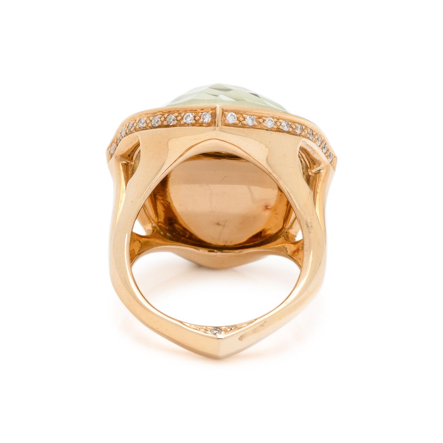 STEPHEN WEBSTER, 'CRYSTAL HAZE' QUARTZ, DIAMOND, AND YELLOW GOLD RING