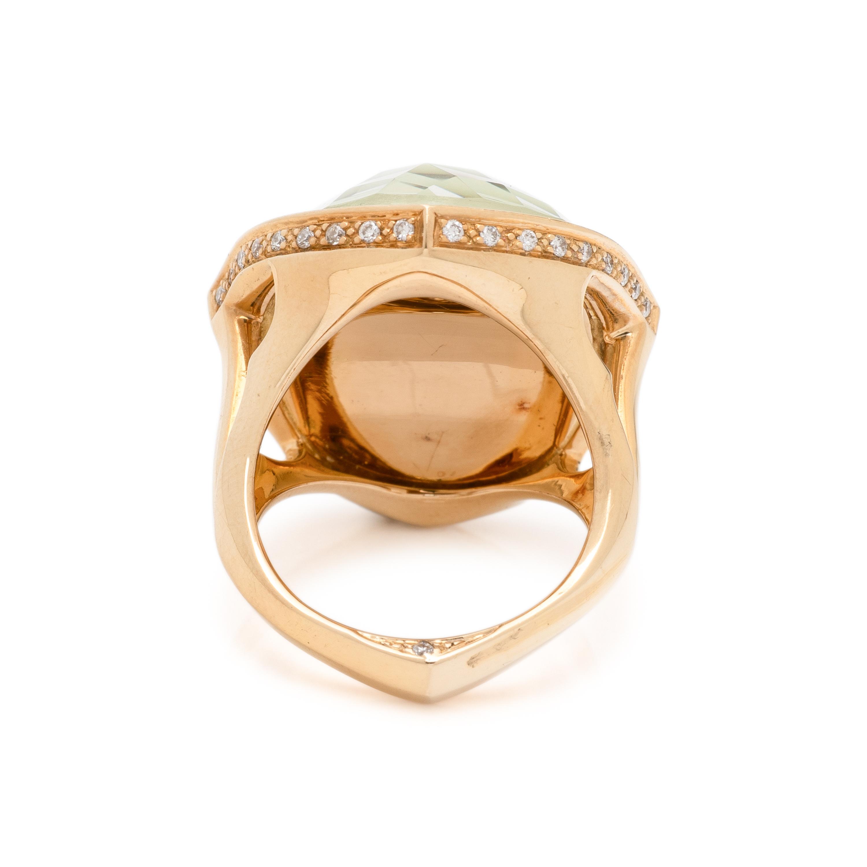 STEPHEN WEBSTER, 'CRYSTAL HAZE' QUARTZ, DIAMOND, AND YELLOW GOLD RING