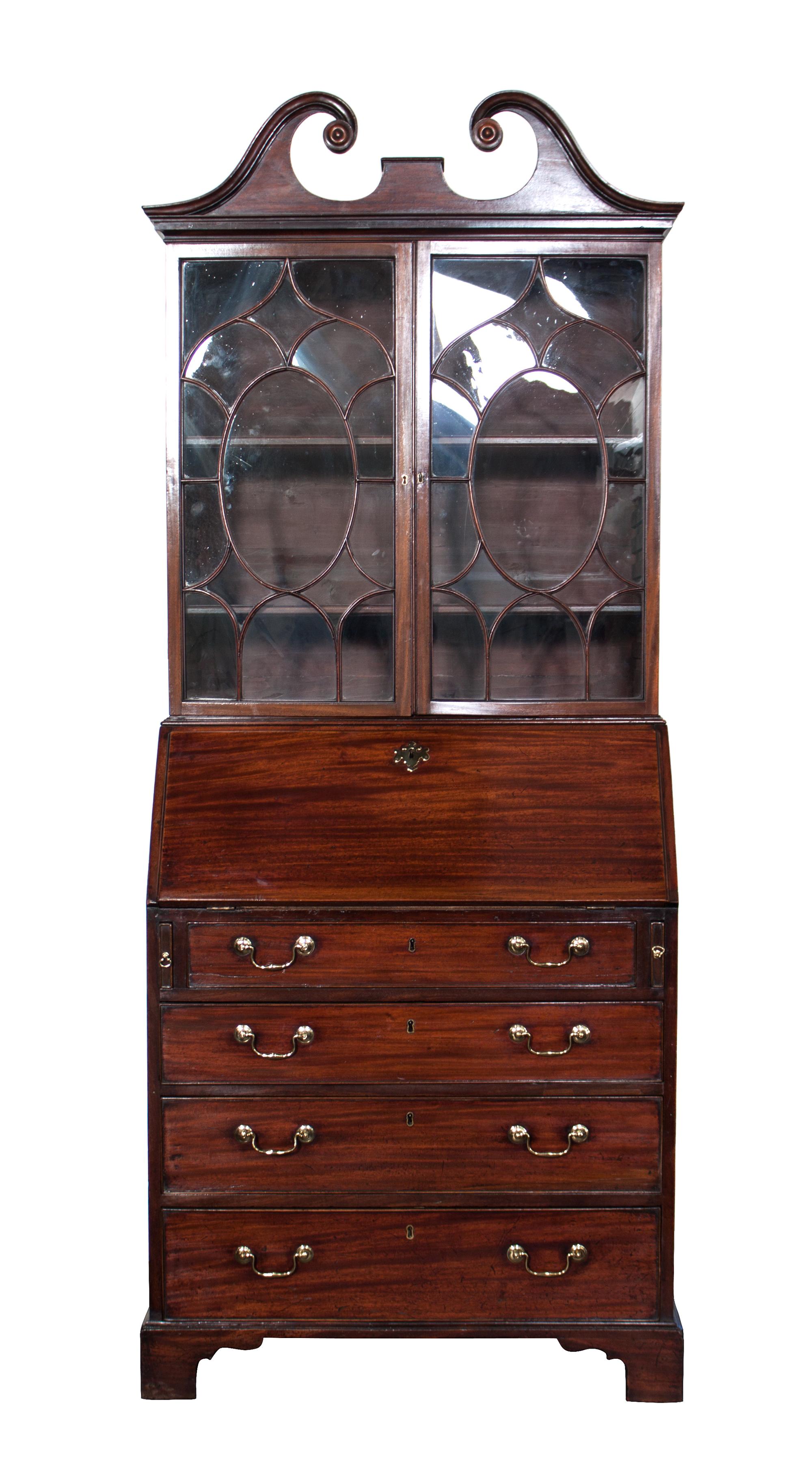 An English Secretary Desk Height 81 x width 32 x depth 21 1/4 inches.