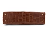 Lambertson Truex Brown Alligator Hinge-Frame Hand Bag