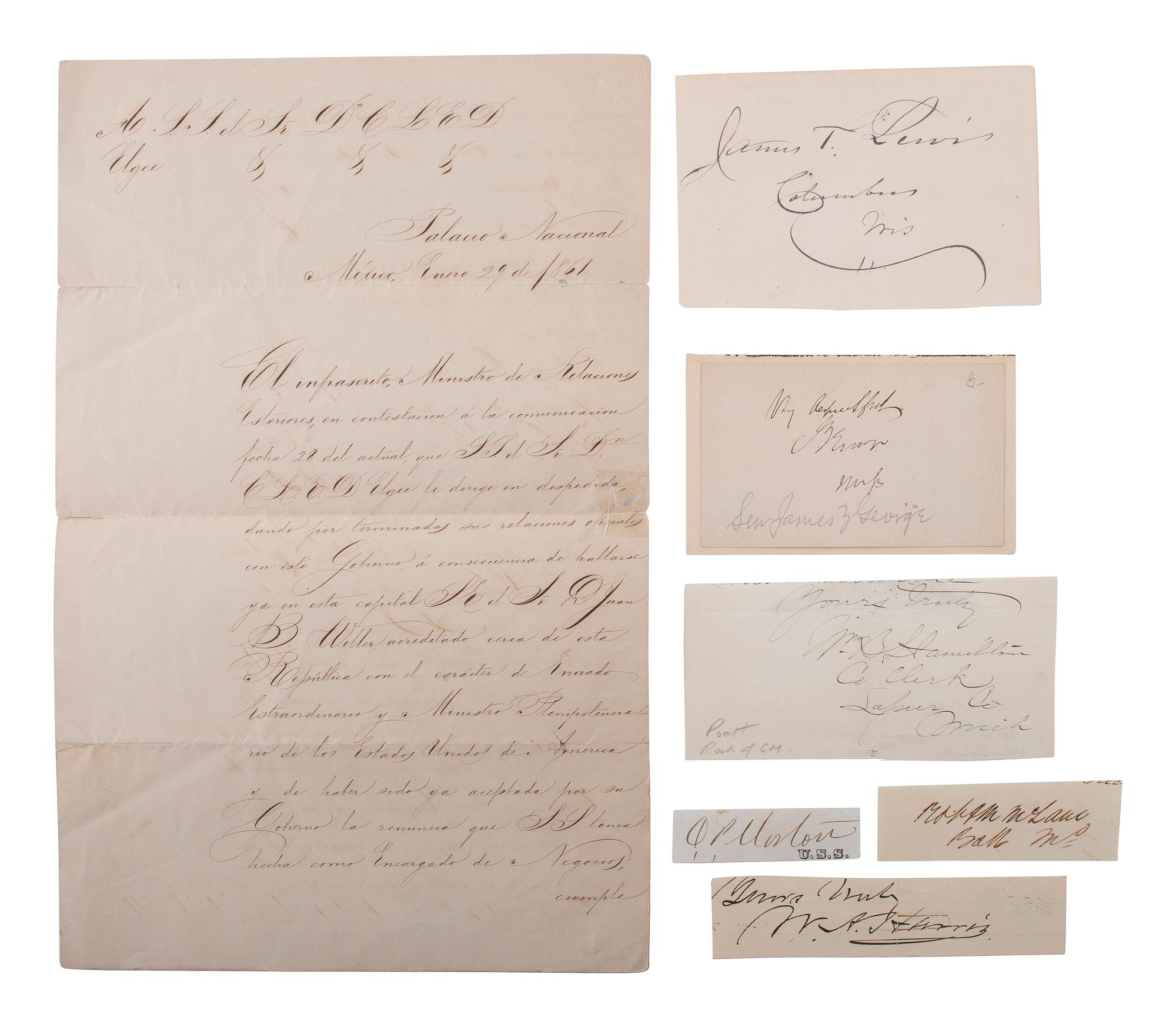 [AMERICANA]. Autograph collection featuring Civil War-era politicians, soldiers, and more.