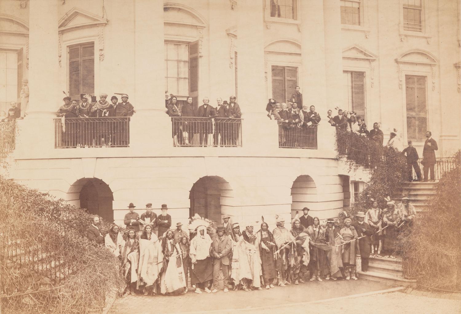 GARDNER, Alexander (1821-1882), photographer. Indians on Visit to their "Great Father." Washington, DC, 23 February 1867.