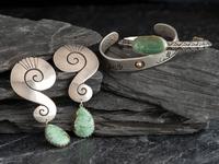 Navajo and Tohono O'odham Cuff Bracelets and Earrings