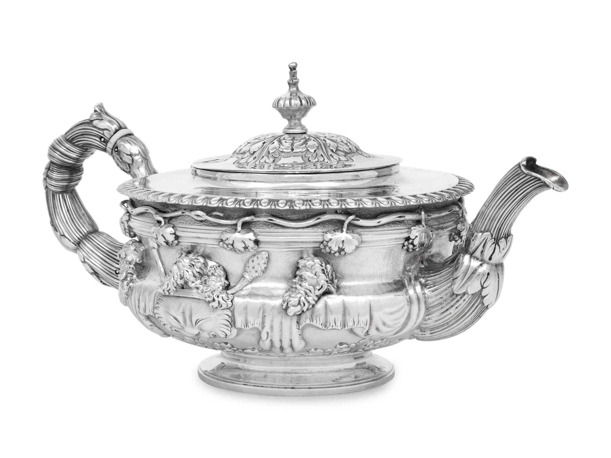 A George III Silver Warwick Vase Teapot