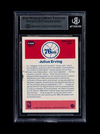 A 1986 Fleer Julius Erving Signed Basketball Sticker No. 5 (Beckett Authentication Services BAS Certified)
