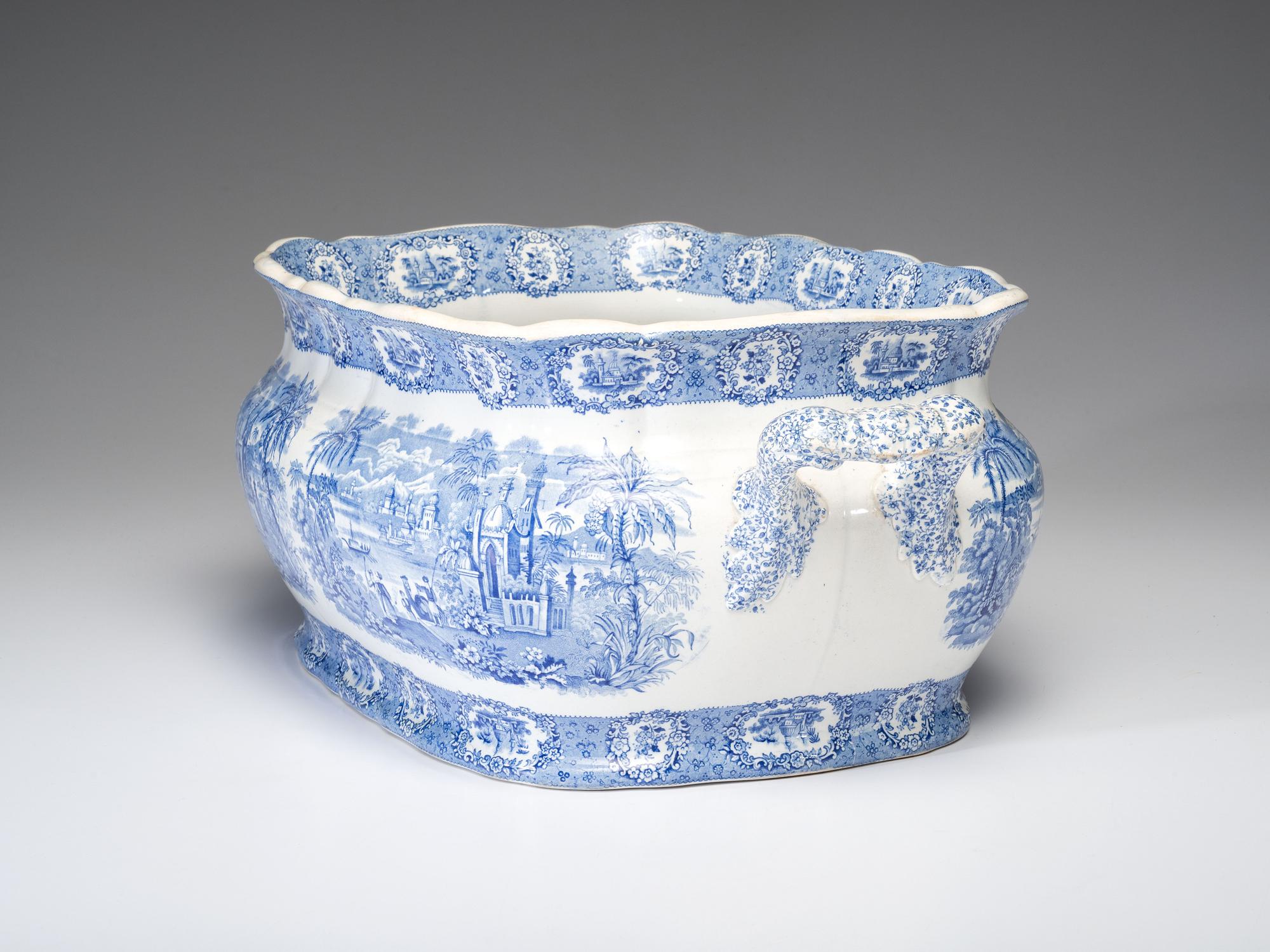 An English Blue and White Transferware Foot Bath