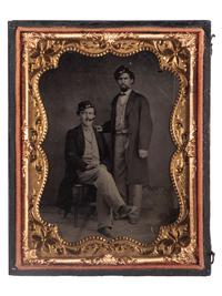 [CIVIL WAR]. A quarter plate ambrotype and full plate tintype of Civil War soldiers, comprising: