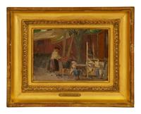 Woman in the Courtyard and A Country Church in France (two works)