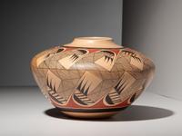 Polychrome Pottery Jar, with Migration Pattern