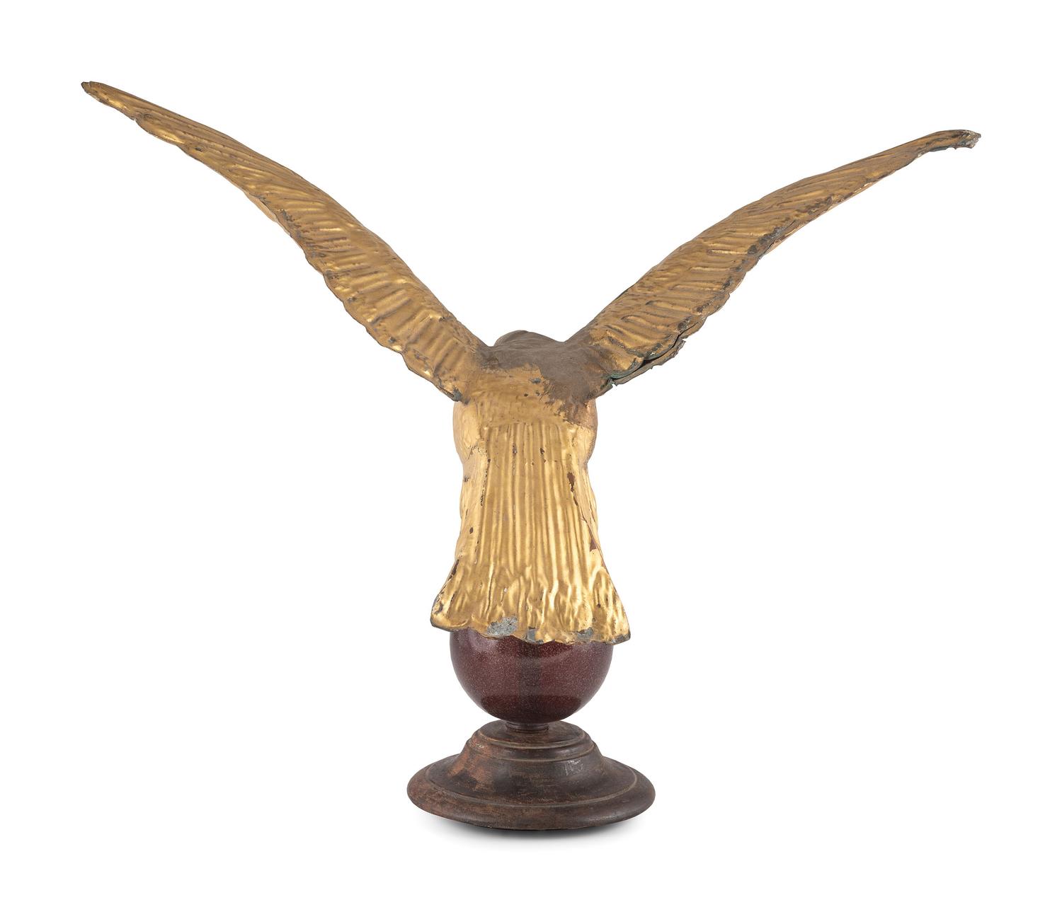 A Molded and Gilt Copper Eagle Form Weathervane