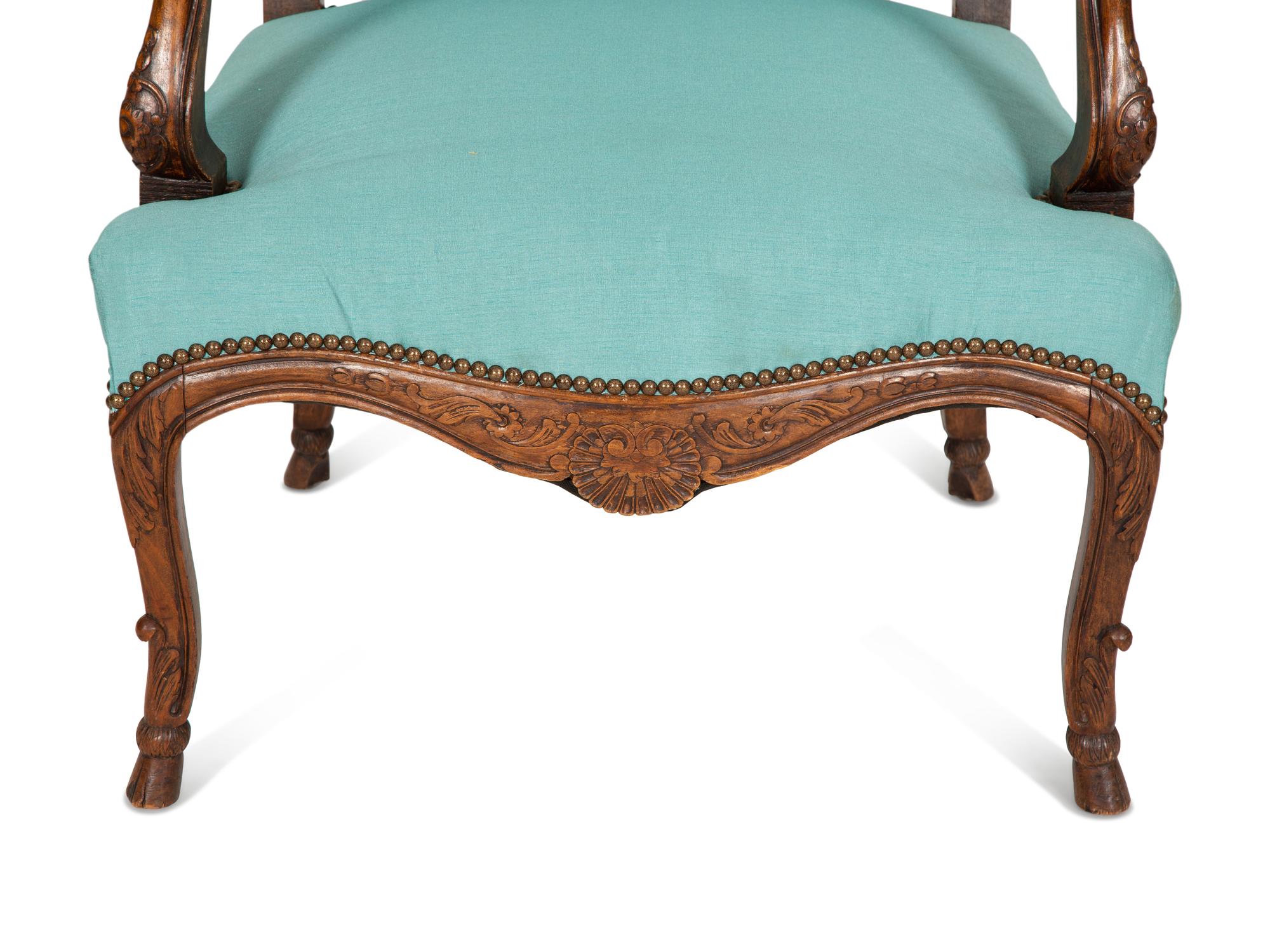 A French Provincial Carved Beechwood Fauteuil — 19th Century