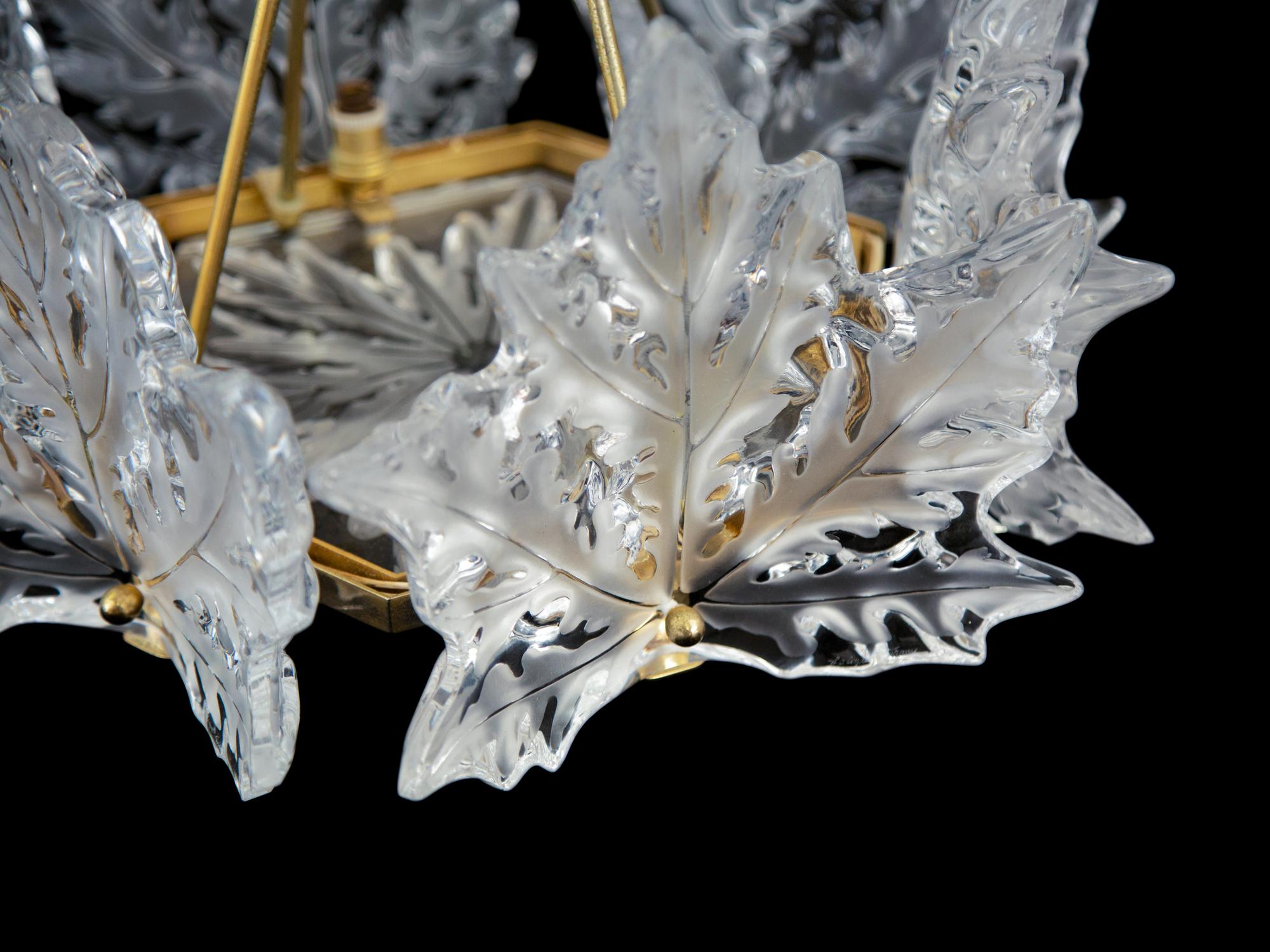 A Lalique Champs Elysées Six-Light Chandelier