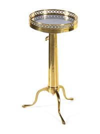 A Directoire Brass Telescopic Guéridon with an Inset Marble Top