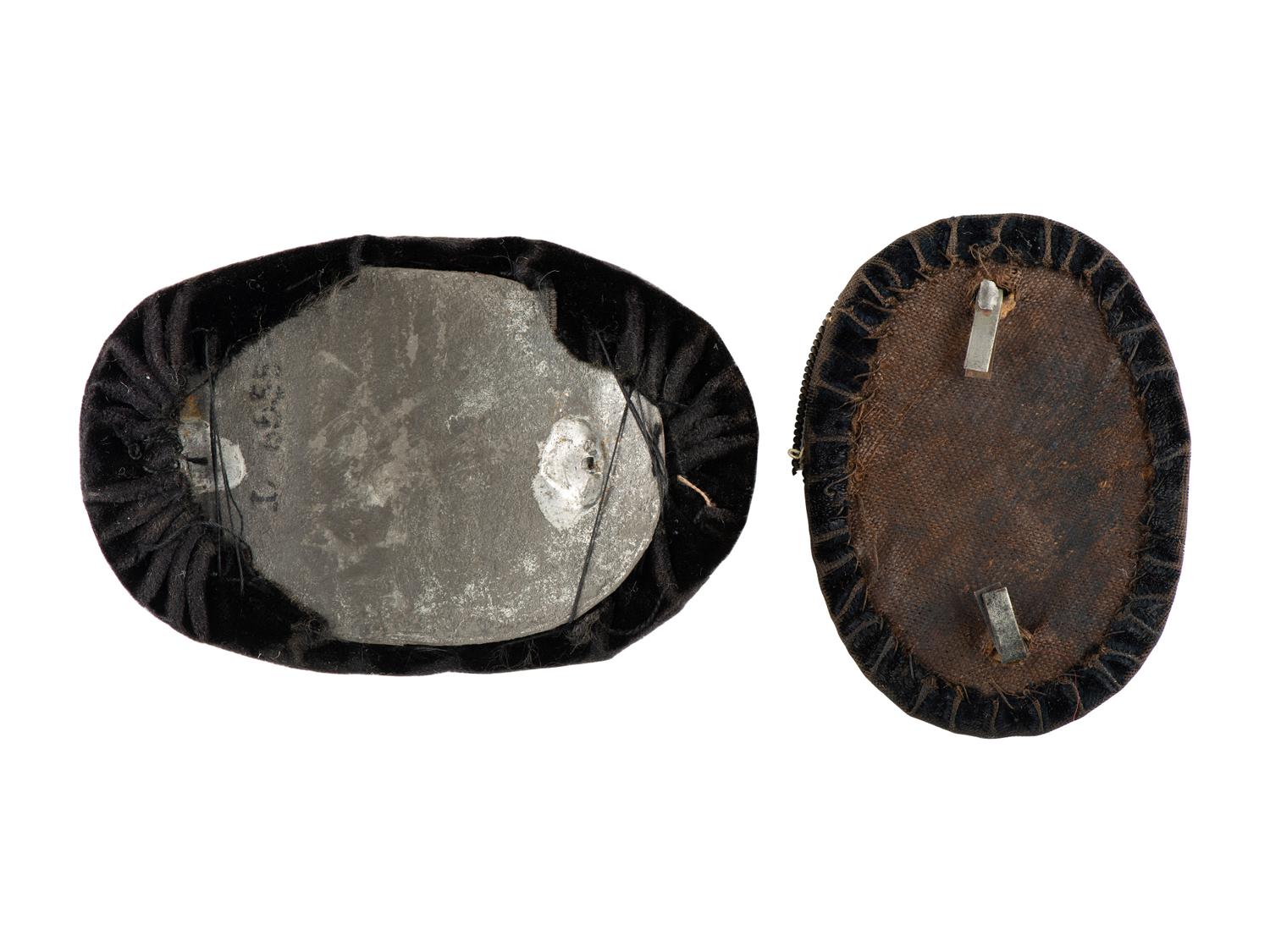 [CIVIL WAR]. A set of 17th Infantry officer's Hardee hat insignia.