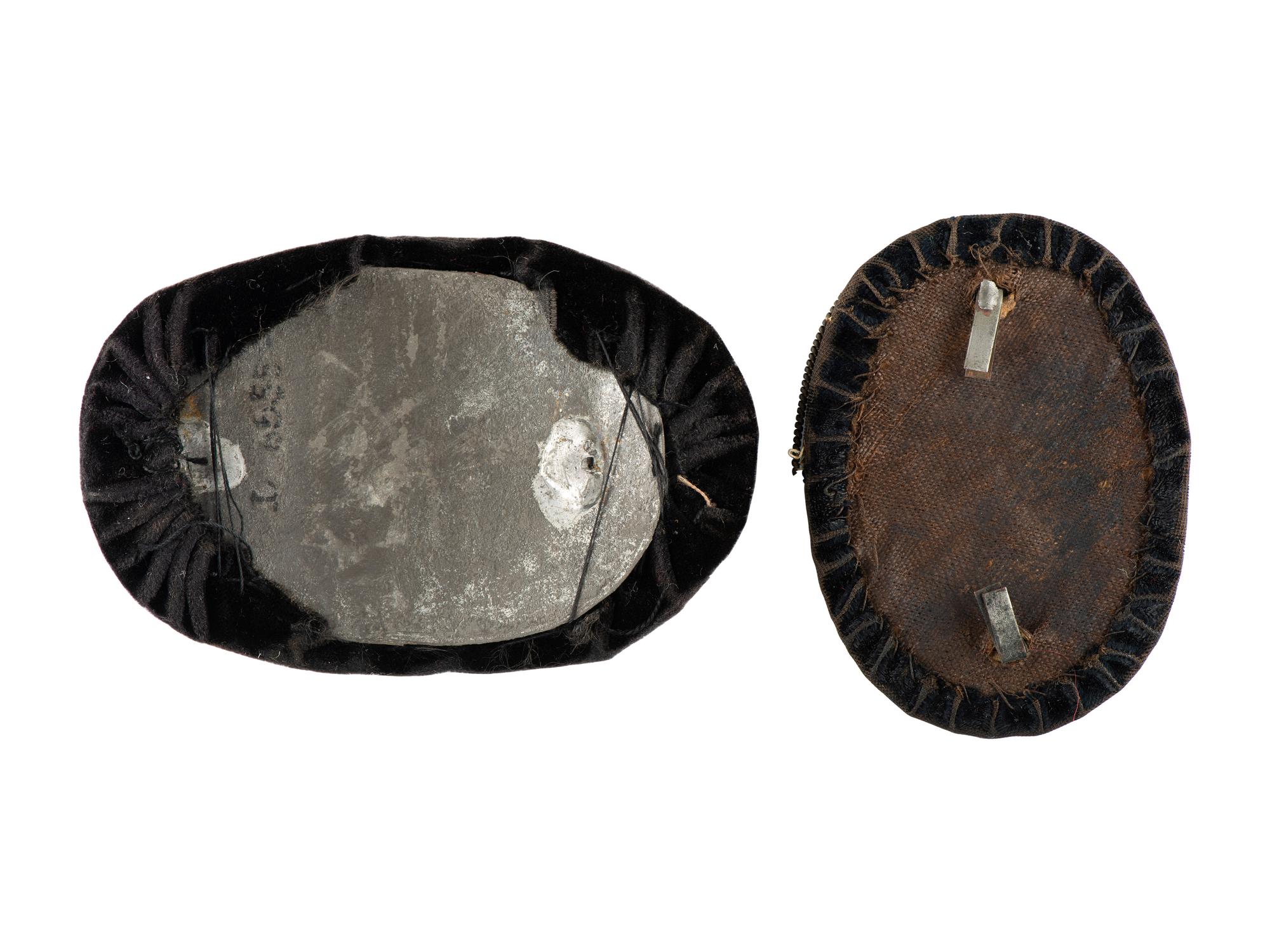 [CIVIL WAR]. A set of 17th Infantry officer's Hardee hat insignia.