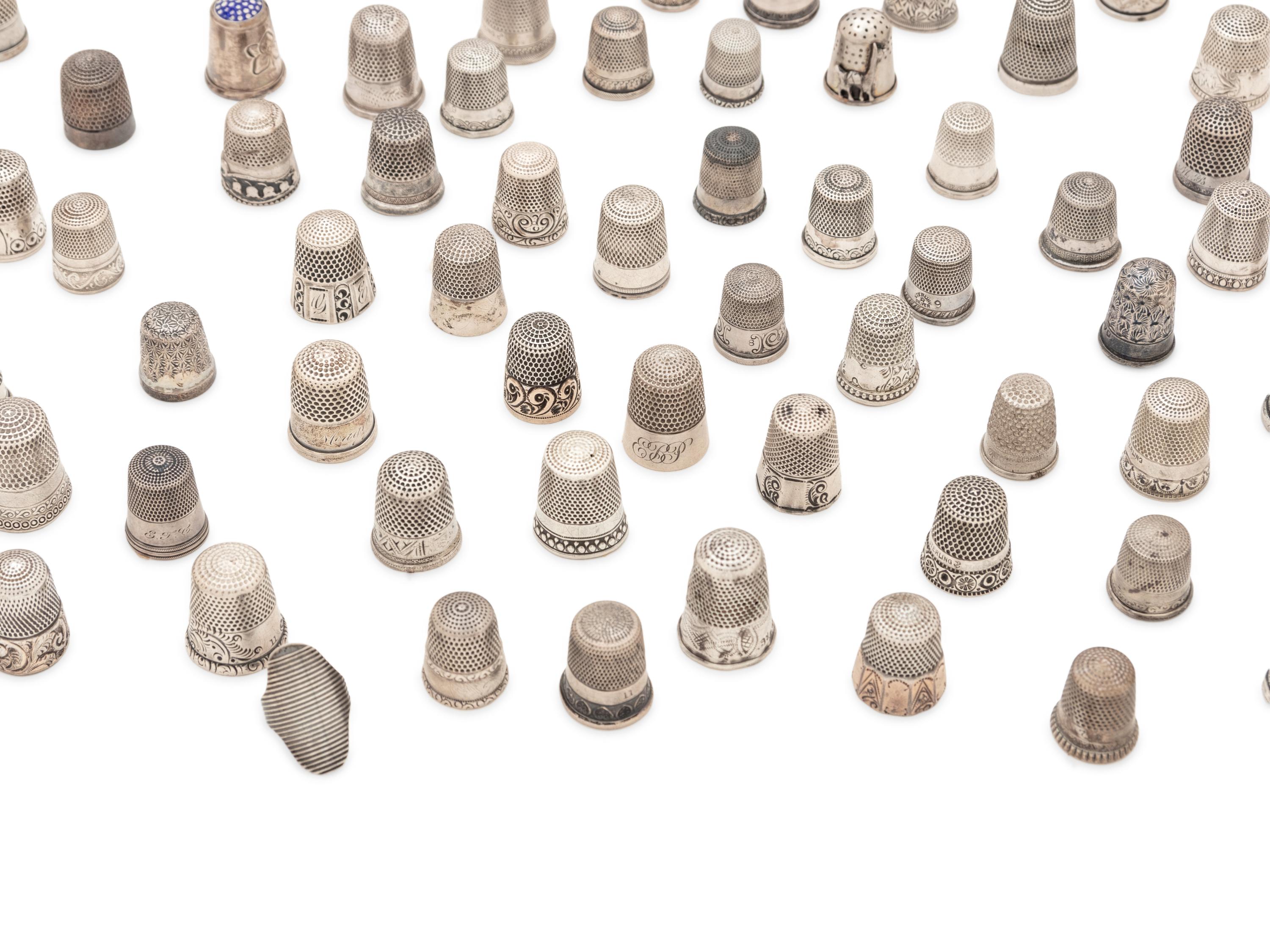 A Collection of Silver and Silvered Metal Thimbles