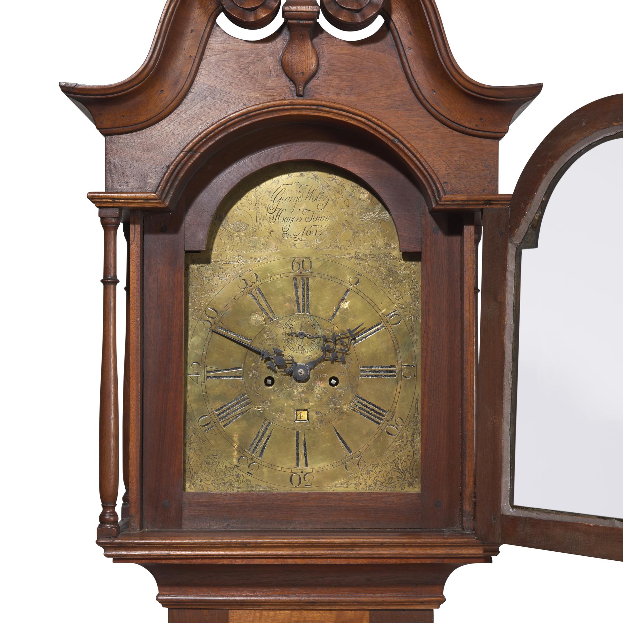 A Southern Federal Walnut Tall Case Clock