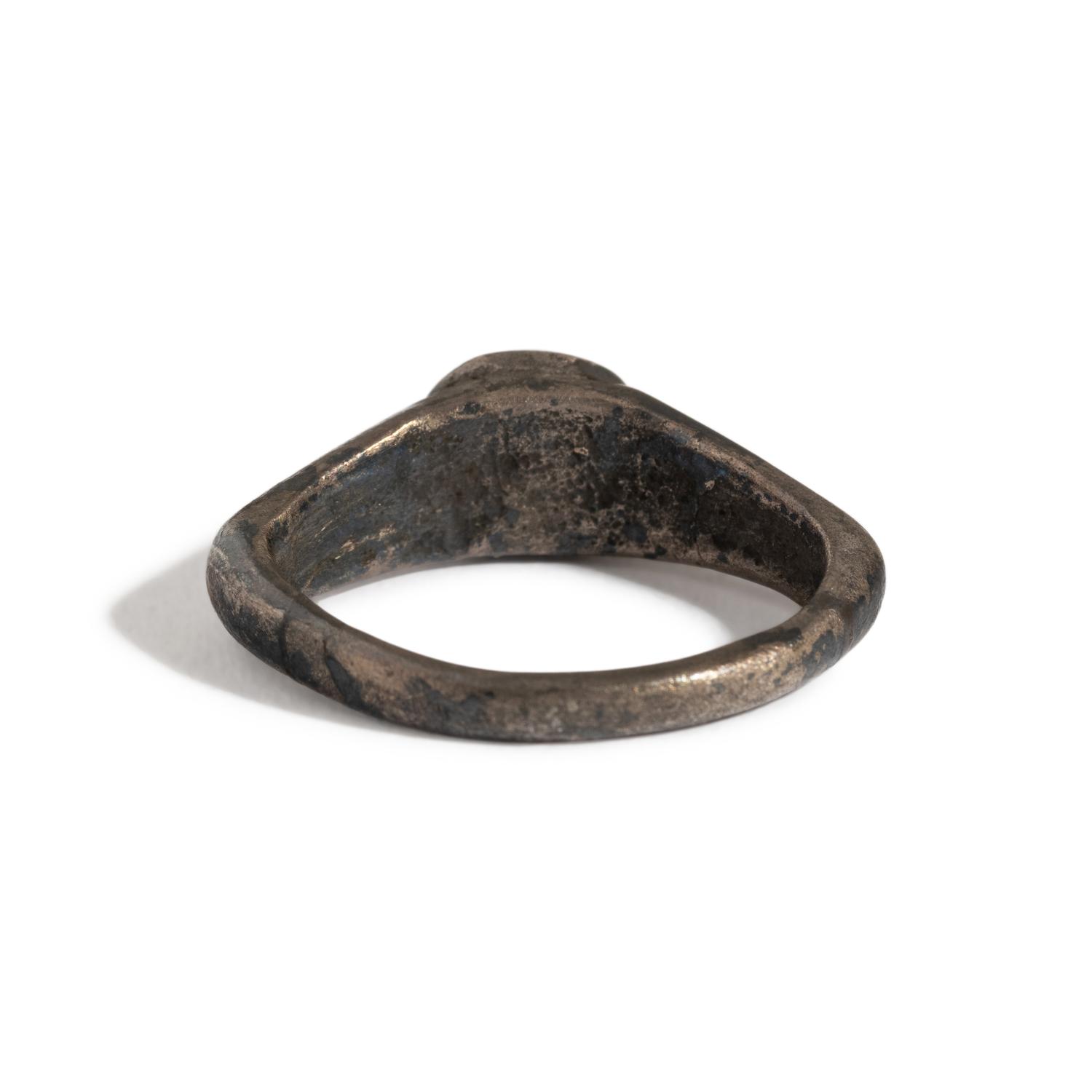 A Roman Silver Finger Ring with a Portrait Bust of a Woman