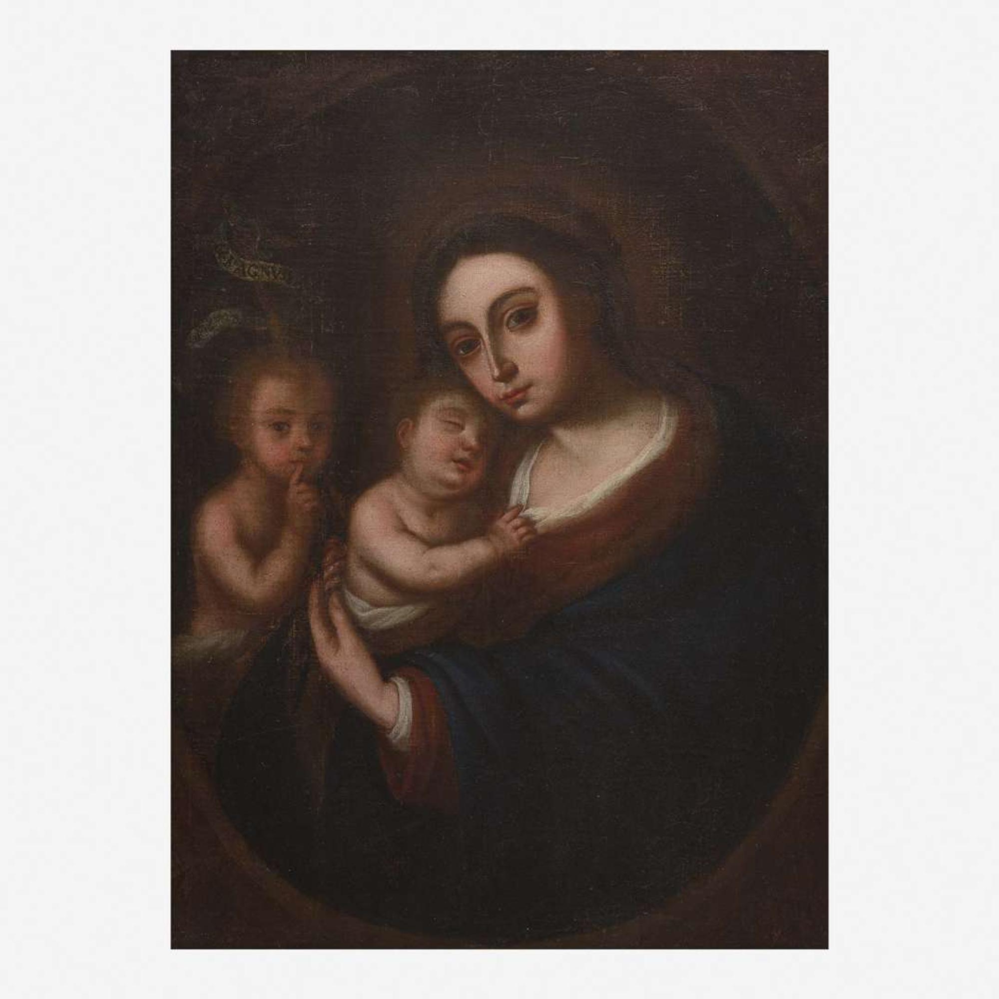 Spanish Colonial School (18th Century) Virgin and Child and St John the Baptist