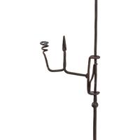 A Wrought Iron Composite Candlestick and Rush Light Stand