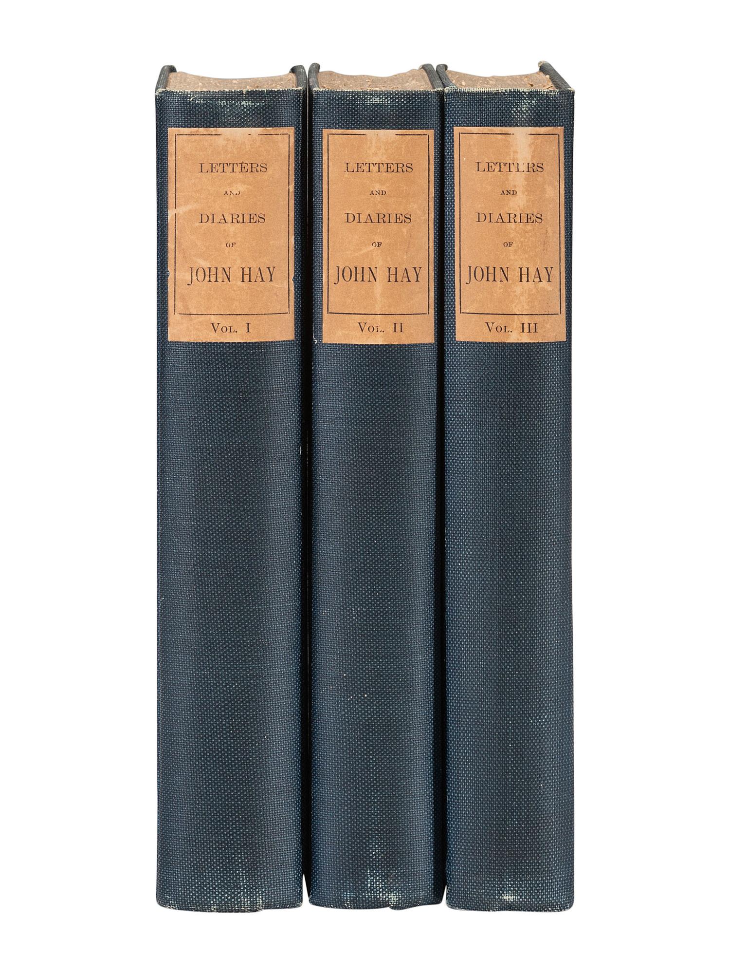 [LINCOLN, A.]. HAY, John. Letters of John Hay and Extracts from Diary . Washington, 1908. 3 vols.
