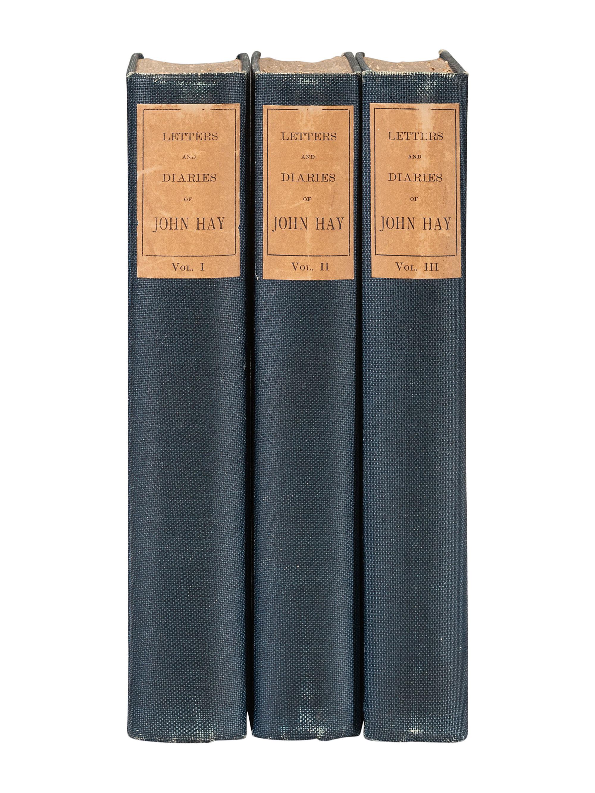 [LINCOLN, A.]. HAY, John. Letters of John Hay and Extracts from Diary . Washington, 1908. 3 vols.
