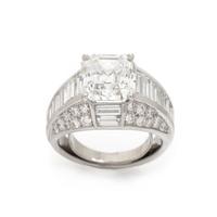 OSCAR HEYMAN, PLATINUM AND DIAMOND RING