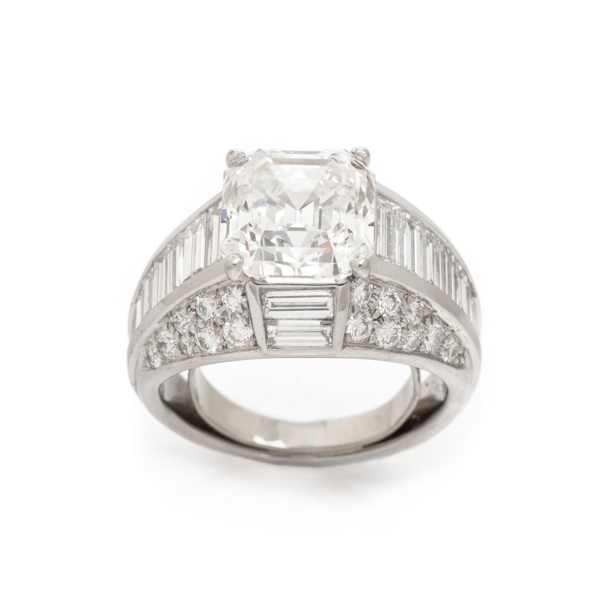 OSCAR HEYMAN, PLATINUM AND DIAMOND RING