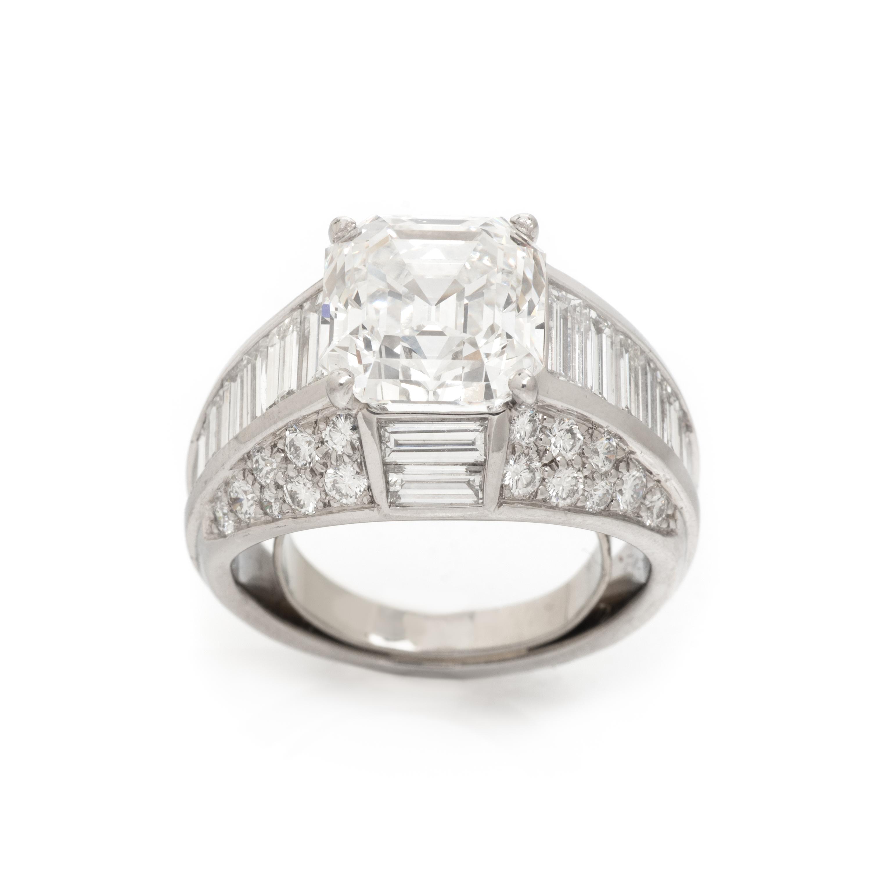 OSCAR HEYMAN, PLATINUM AND DIAMOND RING